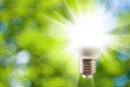 image of included lamp on a green background close-upの写真素材