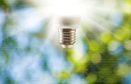 image of included lamp on a green background close-upの写真素材
