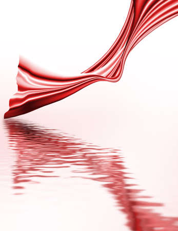 Isolated image of abstract red cloth over the waterの写真素材
