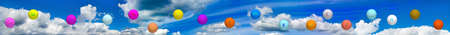 stylized balls with vitamins against the sky closeupの写真素材