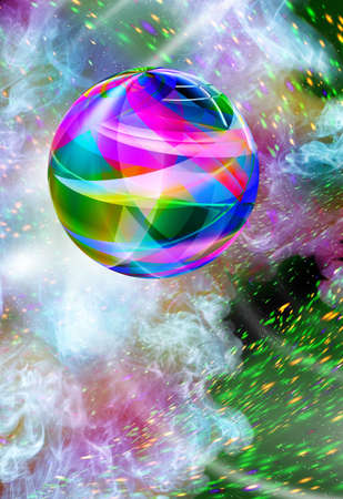 Illustration of planets in outer space closeupの写真素材