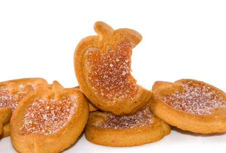 Isolated image of delicious cookies on a white background close upの写真素材