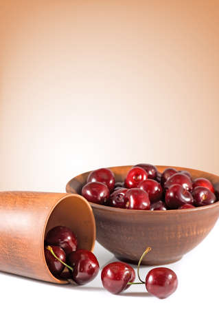 image of cherry in a bow close upの写真素材