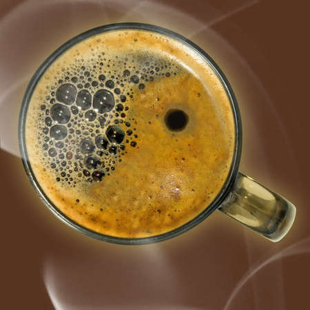 isolated image of coffee in cup closeupの写真素材