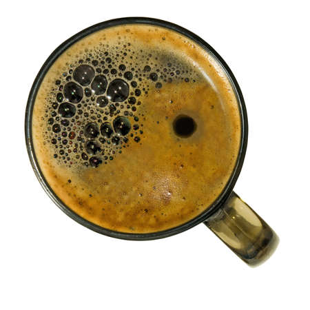 isolated image of coffee in cup closeupの写真素材