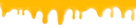 Isolated image of flowing honey close upの写真素材