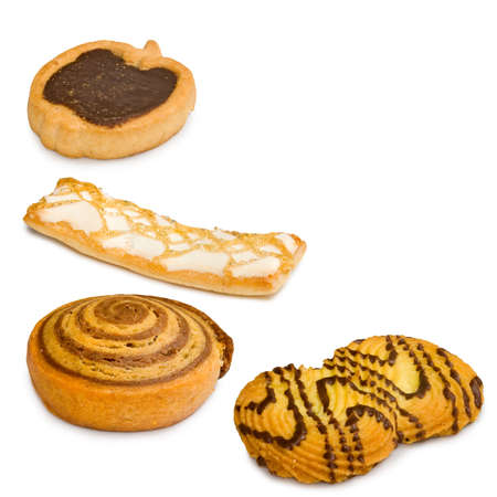 image of single cookie on white background closeupの写真素材