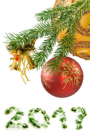 image of beautiful christmas balls on the christmas tree close-upの写真素材