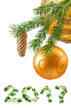 image of beautiful christmas balls on the christmas tree close-upの写真素材