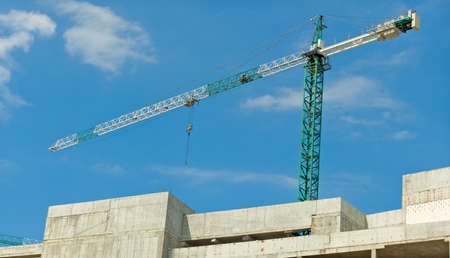 image of house construction on sky backgroundの写真素材