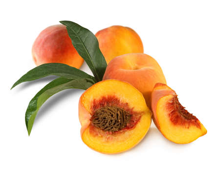 Image of ripe peaches close-upの写真素材