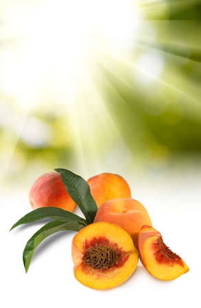 Image of ripe peaches close-upの写真素材