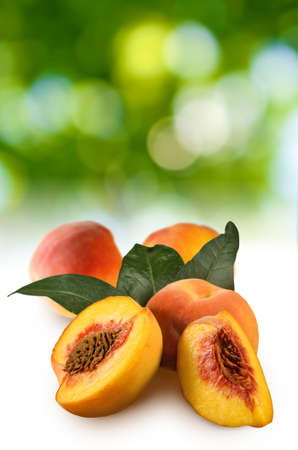 Image of ripe peaches close-upの写真素材
