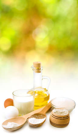 image of different ingredients for biscuitsの写真素材