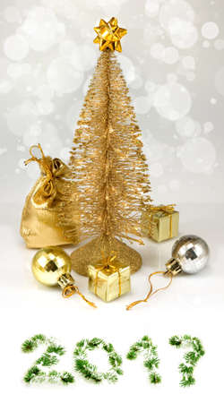 image of many Christmas decorations close-upの写真素材