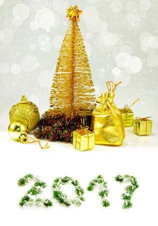 image of many Christmas decorations close upの写真素材
