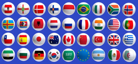 Image of flags of countries closeupの写真素材