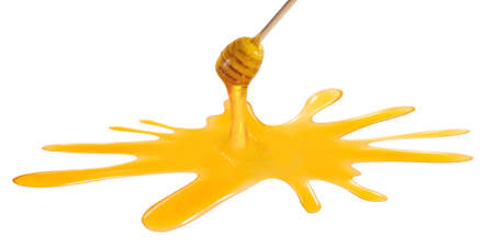 Image of splashes of honey closeupの写真素材