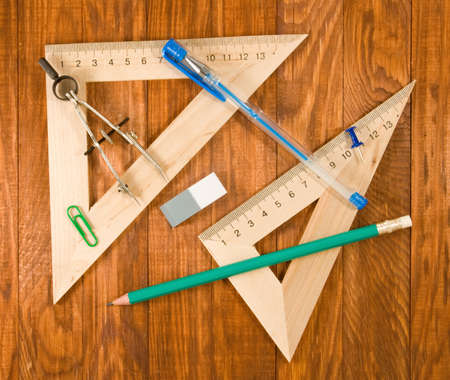 image of stationery on the table closeupの写真素材
