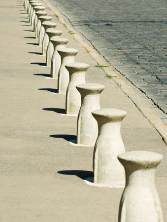 image barriers on the road close upの写真素材