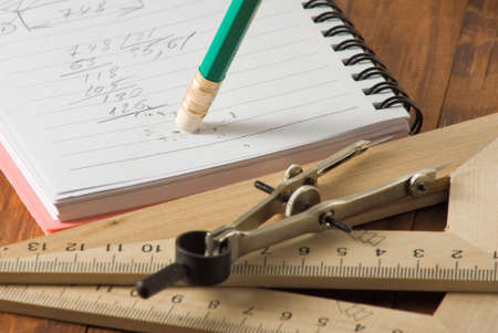 image of notebook and pencil close upの写真素材