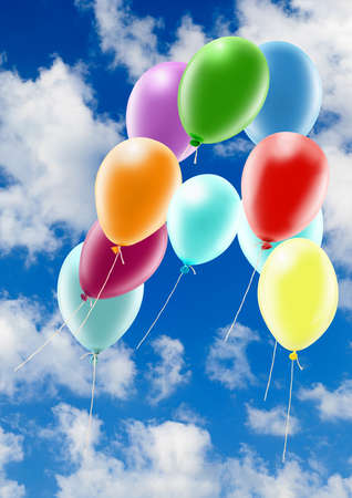 Illustrations. Colorful balls. Alphabet. The letter A against the sky close-up,3d illustrationの写真素材
