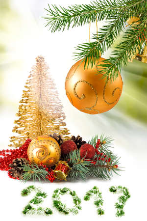 Image of Christmas decorations close-upの写真素材