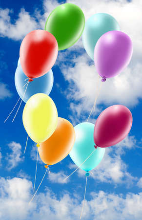 Illustrations. Colorful balls. Alphabet. The letter C against the sky closeupの写真素材
