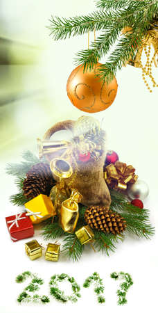 Image of Christmas decorations close-upの写真素材