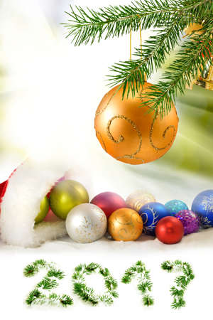 Image of Christmas decorations close-upの写真素材