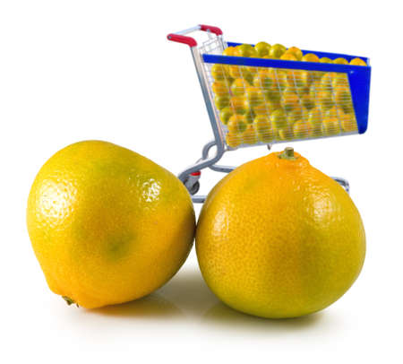image of many oranges in product cart closeupの写真素材