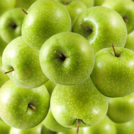 image of green apples closeupの写真素材