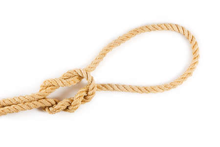 image of noose on white background closeupの写真素材