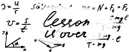Image of math formulas on whiteboard closeupの写真素材