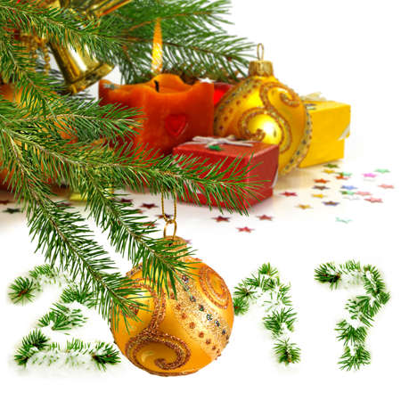 Image of Christmas decorations close upの写真素材