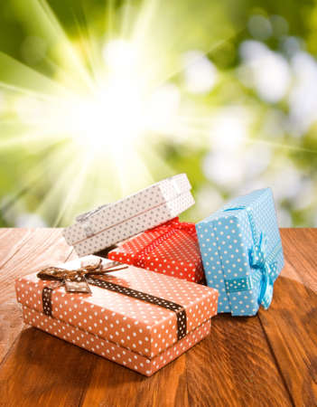 image of many gift boxes closeupの写真素材