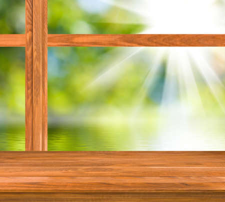 image of window on green background close-upの写真素材