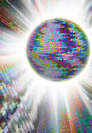 image of disco ball close-up. Illustrationの写真素材