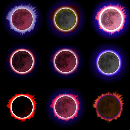 image of total eclipse closeupの写真素材