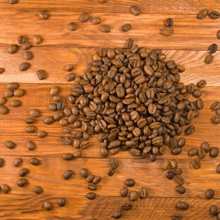 image of coffee beans in a sack on the table close-up