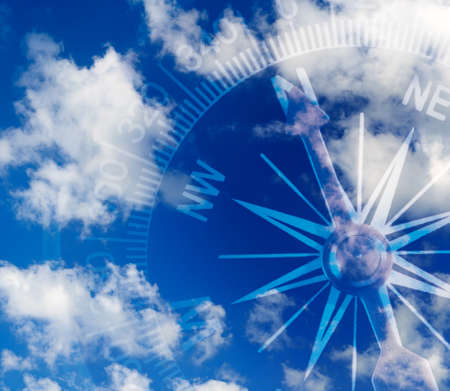 Image of compass against the sky closeupの写真素材