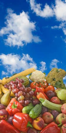 image of many fruits and vegetables close-upの写真素材