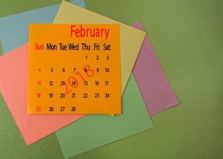 calendar for February 2018 closeupの写真素材