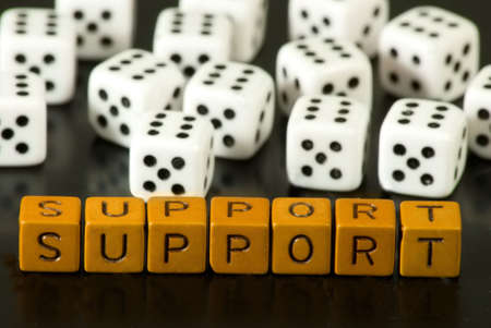 image cubes with the word supportの写真素材