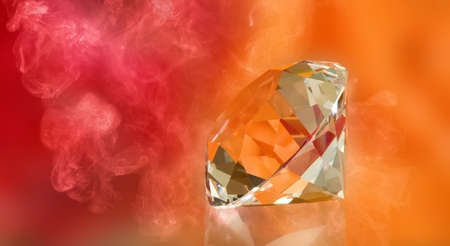 image of crystal on red backgroundの写真素材