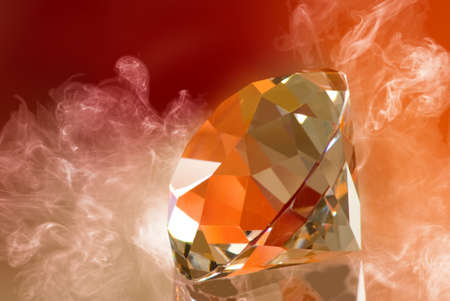 image of crystal on red backgroundの写真素材