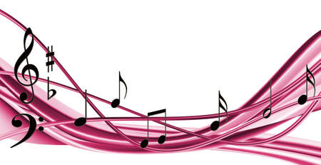 stylized image of notes on abstract backgroundの写真素材