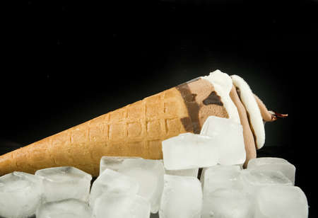 ice cream and ice closeup