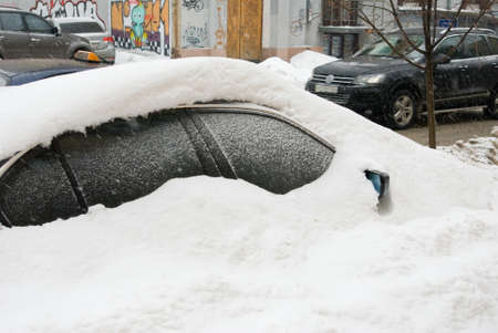 car covered with snow