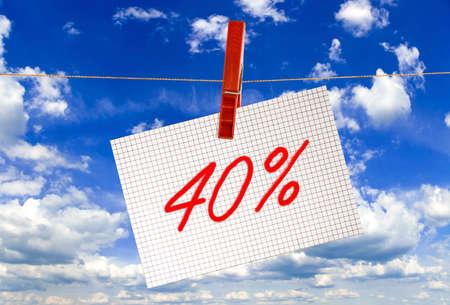 image of 40% discount on sky backgroundの写真素材